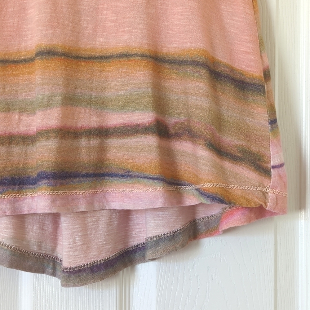 Pilcro Anthropologie Sunset Dyed Motif Twist Back Crewneck Tank Top Pink XS - Picture 6 of 9